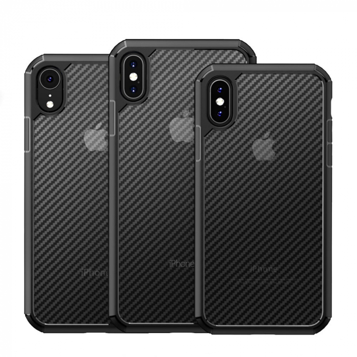 Husa iPhone X / XS, Techsuit CarbonFuse, Negru [28]