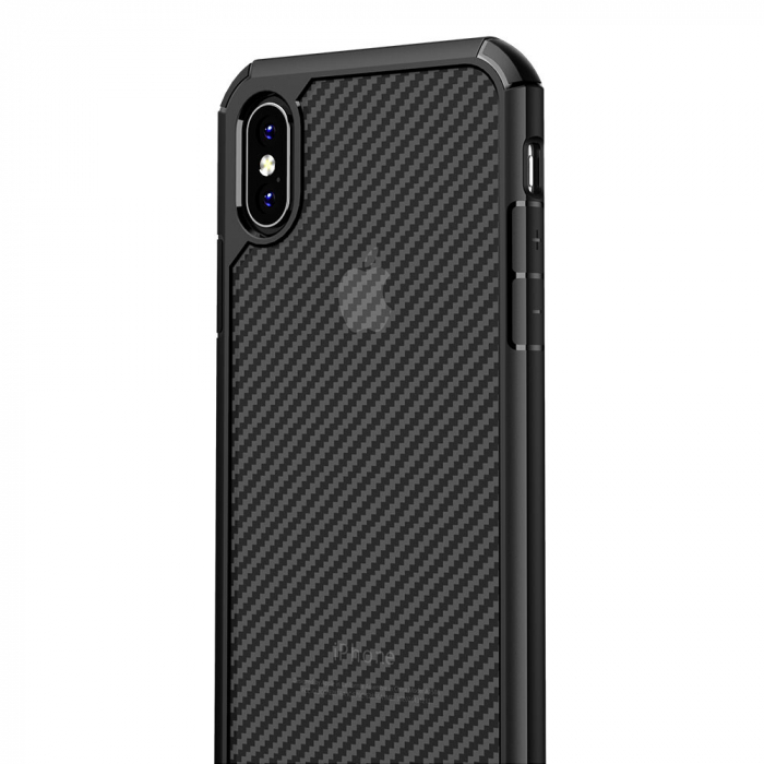 Husa iPhone X / XS, Techsuit CarbonFuse, Negru [4]