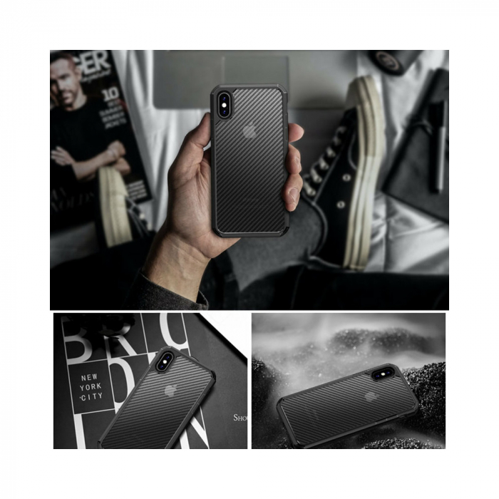 Husa iPhone XR, Techsuit CarbonFuse, Negru [11]