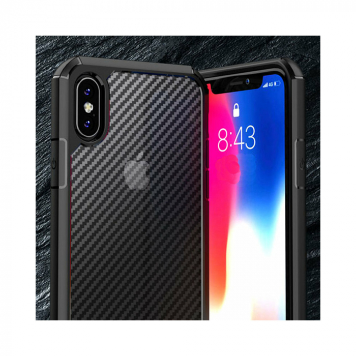 Husa iPhone XR, Techsuit CarbonFuse, Negru [13]