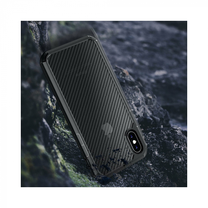 Husa iPhone XR, Techsuit CarbonFuse, Negru [9]