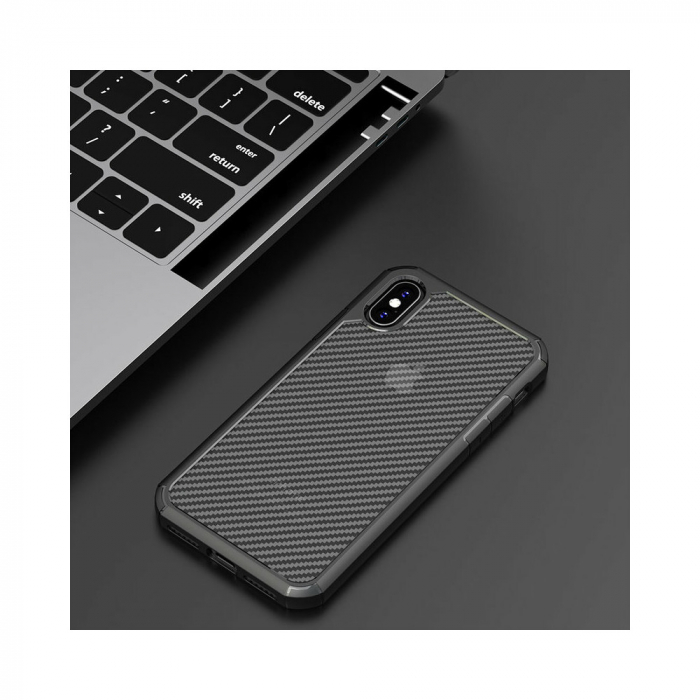 Husa iPhone XR, Techsuit CarbonFuse, Negru [17]