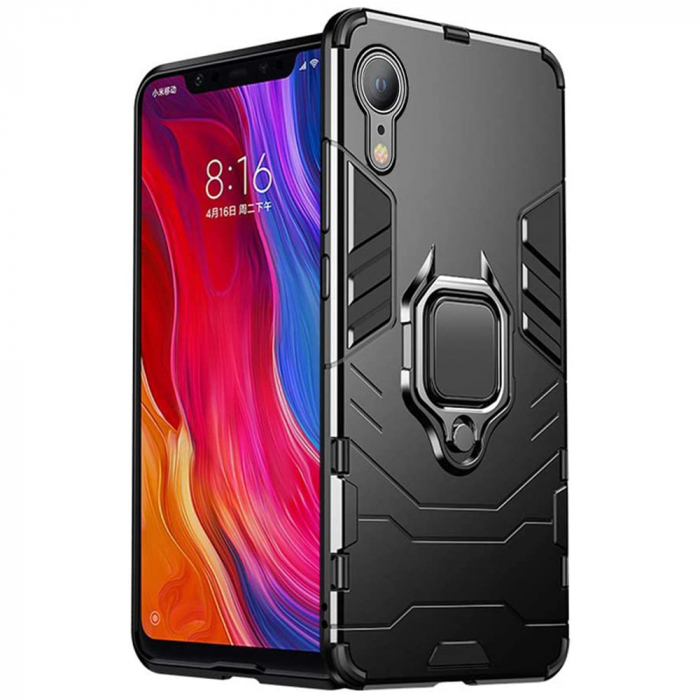 Husa iPhone XR, Techsuit Shield Ring, Negru [1]