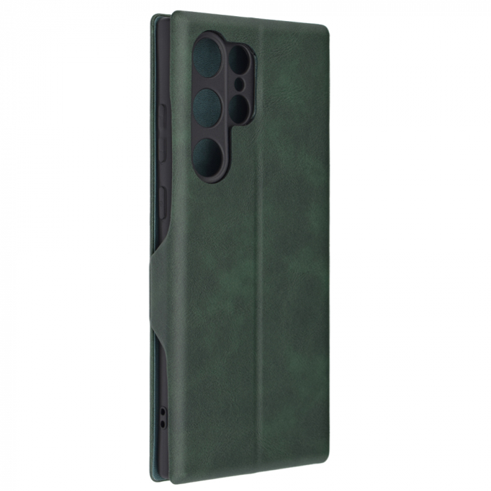 Husa magnetica tip carte Samsung Galaxy S23 Ultra, Safe Wallet Plus, Green [6]