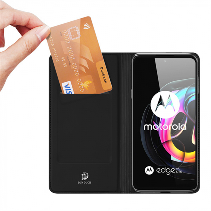 Husa Motorola Edge 20 Lite, Dux Ducis Skin Pro Flip Book, Negru [5]