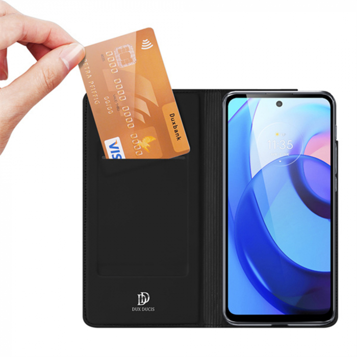Husa Motorola Moto E20 / E30 / E40, Dux Ducis Skin Pro Flip Book, Negru [3]