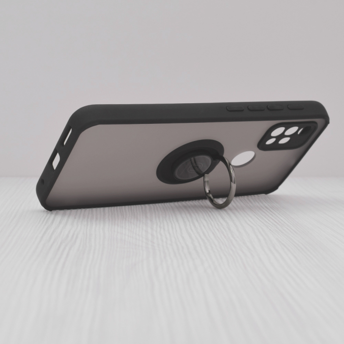 Husa Motorola Moto G10 / G30 cu inel suport stand magnetic, Negru [4]