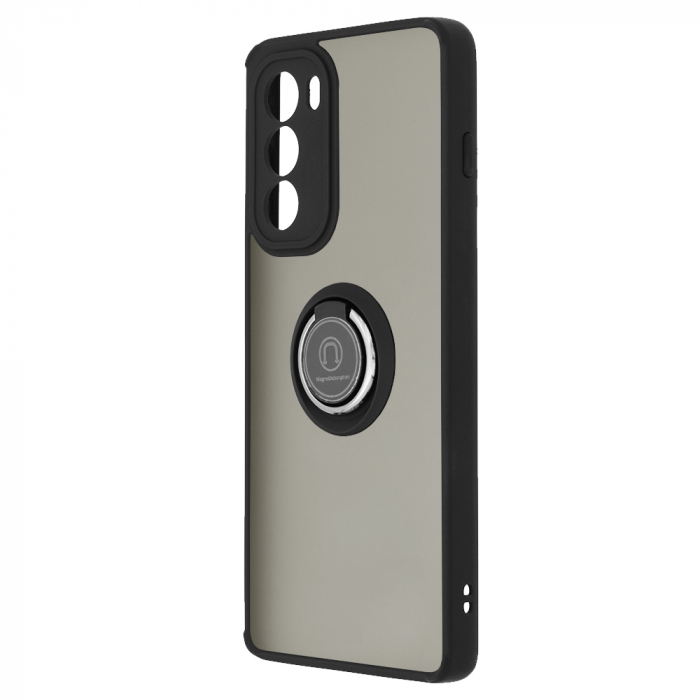 Husa Motorola Moto G200 5G cu inel suport stand magnetic, Negru [4]