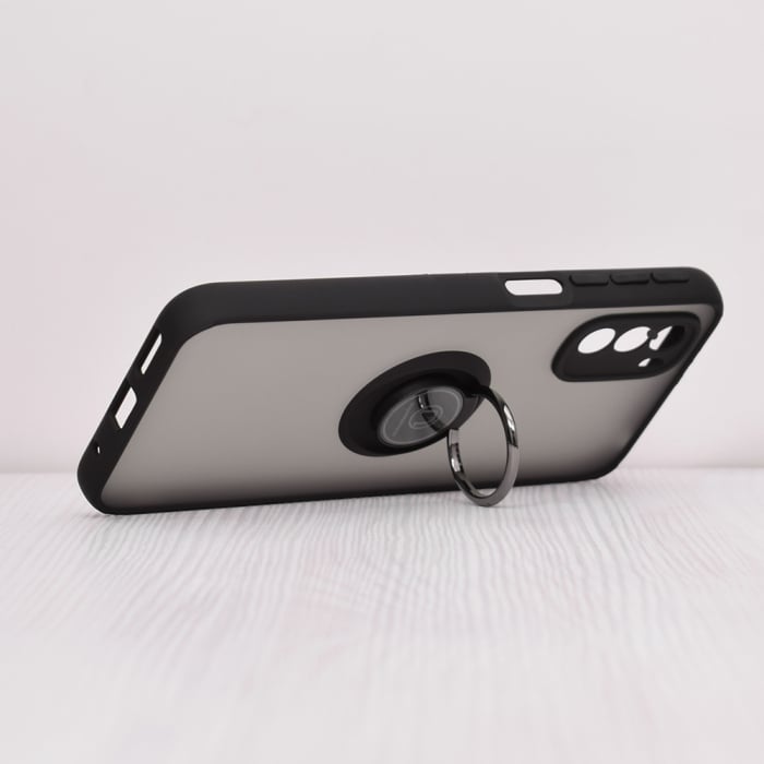 Husa Motorola Moto G31 / G41 cu inel suport stand magnetic, Negru [5]