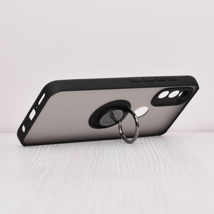 Husa Motorola Moto G71 5G cu inel suport stand magnetic, Negru [5]