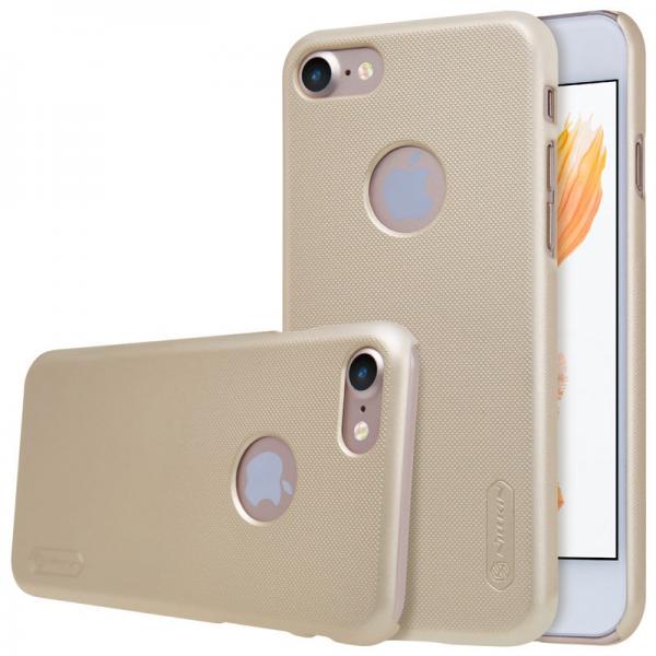 Husa Nillkin Frosted + folie protectie iPhone 7, Gold [1]