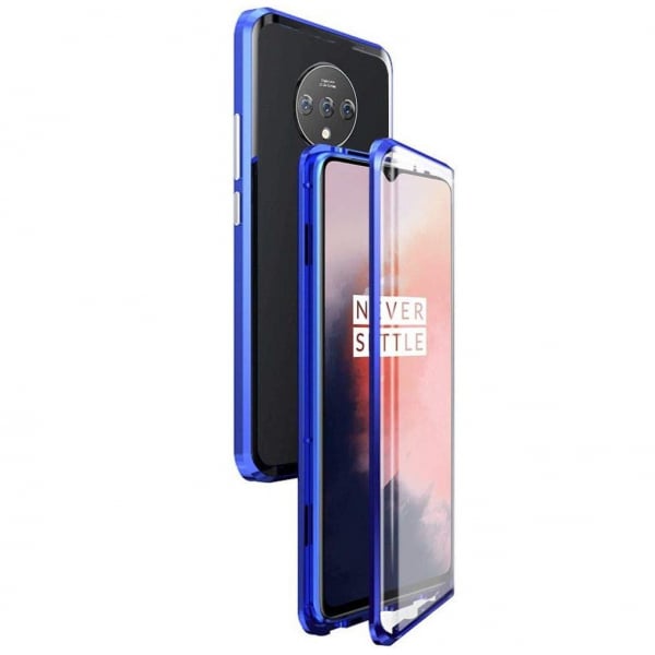 Husa OnePlus 7T Magnetic Glass 360 (sticla fata + spate), Albastru [2]