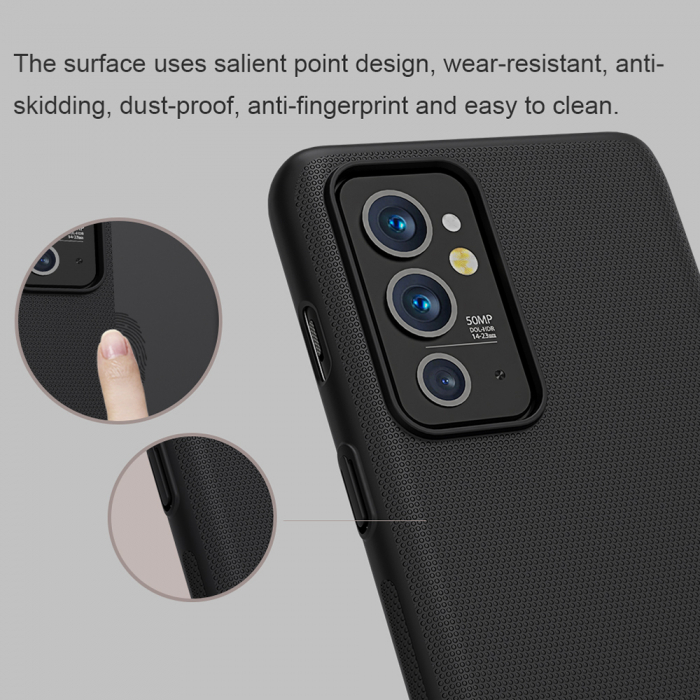 Husa OnePlus 9RT, Nillkin Super Frosted Shield, Negru [7]