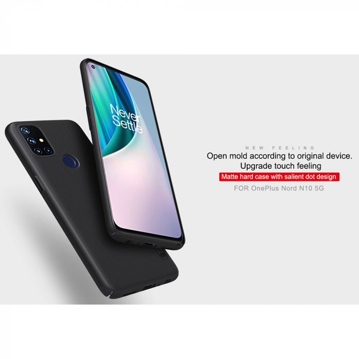 Husa OnePlus Nord N10 5G, Nillkin Super Frosted Shield, Negru [9]
