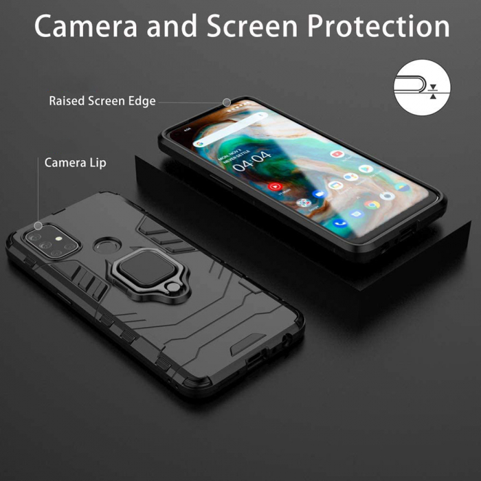 Husa OnePlus Nord N10 5G, Techsuit Shield Ring, Negru [10]