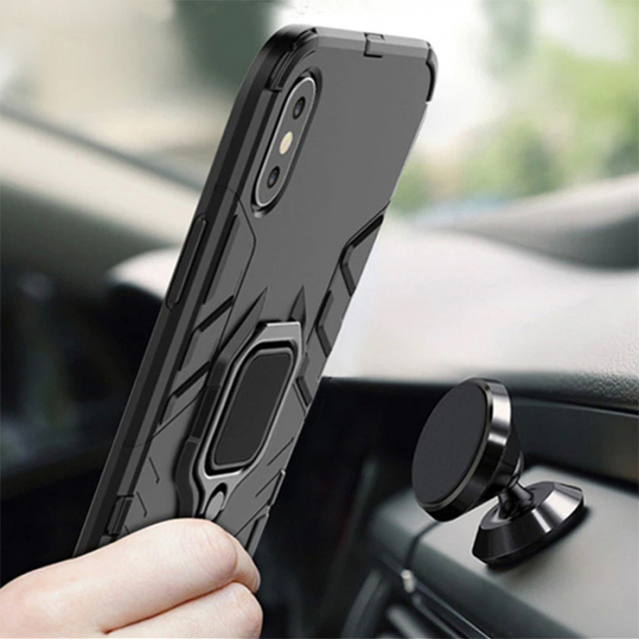 Husa OnePlus Nord, Techsuit Shield Ring, Negru [4]