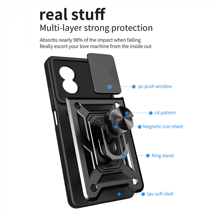Husa OPPO A17 cu protectie camera Techsuit CamShield Series, Negru [7]