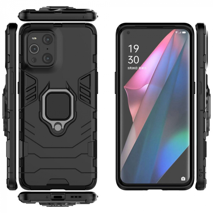 Husa OPPO Find X3 / X3 Pro, Techsuit Shield Ring, Negru [9]