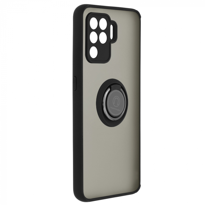 Husa OPPO Reno5 Lite / A94 cu inel suport stand magnetic, Negru [2]