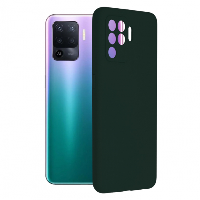 Husa OPPO Reno5 Lite / A94, Soft Edge Silicone, Dark Green [1]