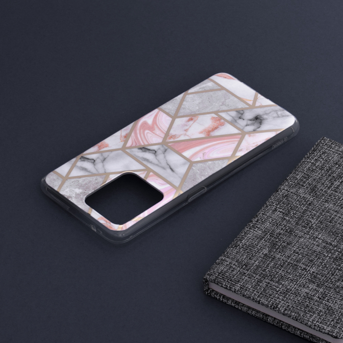 Husa OPPO Reno5 Lite / A94, Techsuit Marble Series, Pink Hex [5]