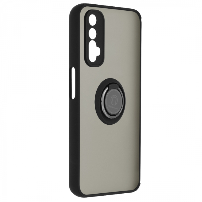 Husa Realme 7 cu inel suport stand magnetic, Negru [2]