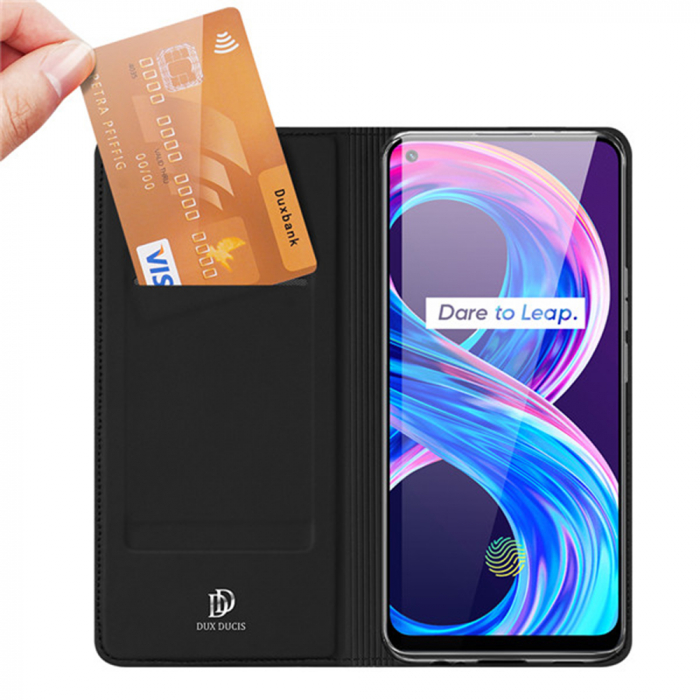Husa Realme 8 / 8 Pro, Dux Ducis Skin Pro Flip Book, Negru [2]