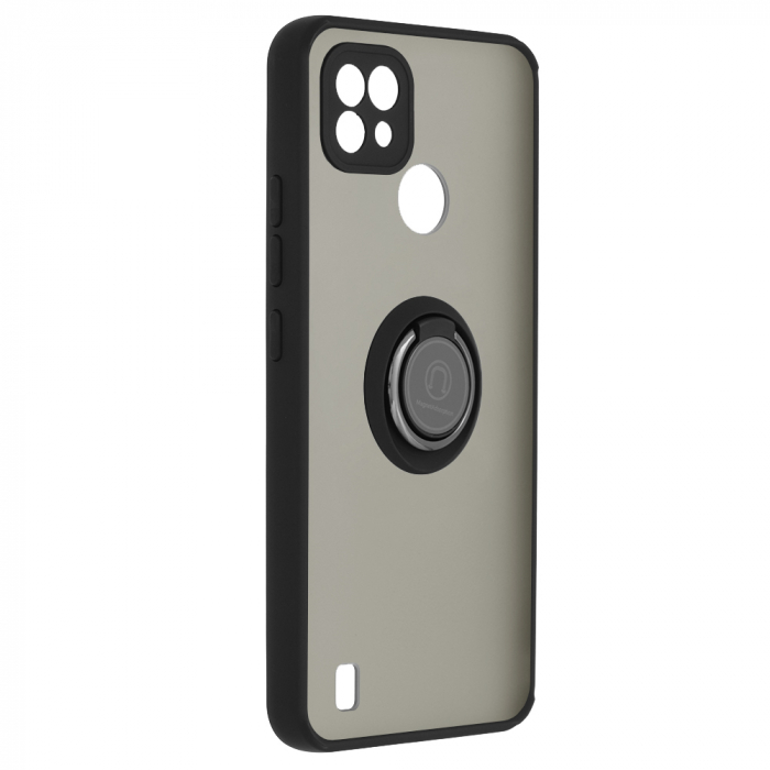 Husa Realme C21 cu inel suport stand magnetic, Negru [2]