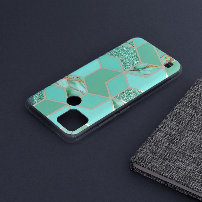 Husa Realme C21Y / C25Y , Techsuit Marble Series, Green Hex [5]