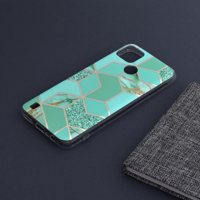 Husa Realme C21Y / C25Y , Techsuit Marble Series, Green Hex [4]