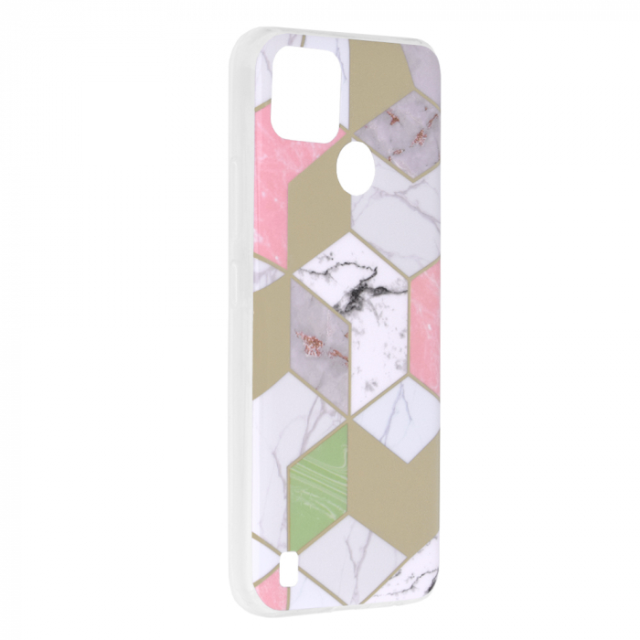 Husa Realme C21Y / C25Y, Techsuit Marble Series, Purple Hex [2]