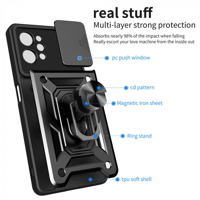 Husa Realme C31 cu protectie camera Techsuit CamShield Series, Negru [6]