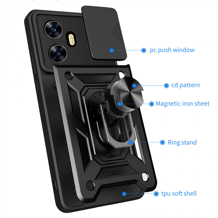 Husa Realme C55 cu protectie camera Techsuit CamShield Series, Negru [6]