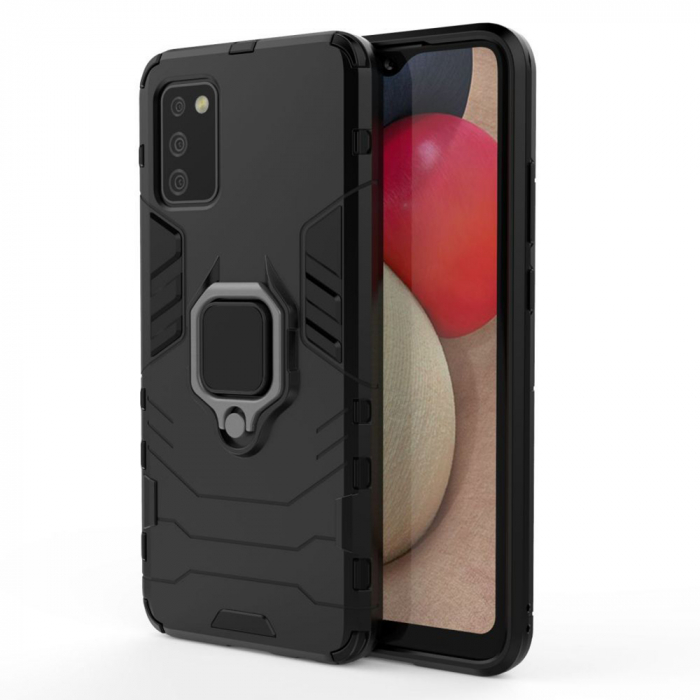 Husa Samsung Galaxy A02s, Techsuit Shield Ring, Negru [1]