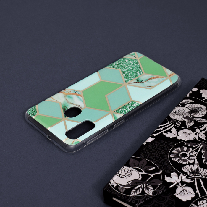 Husa Samsung Galaxy A20e, Techsuit Marble Series, Green Hex [5]