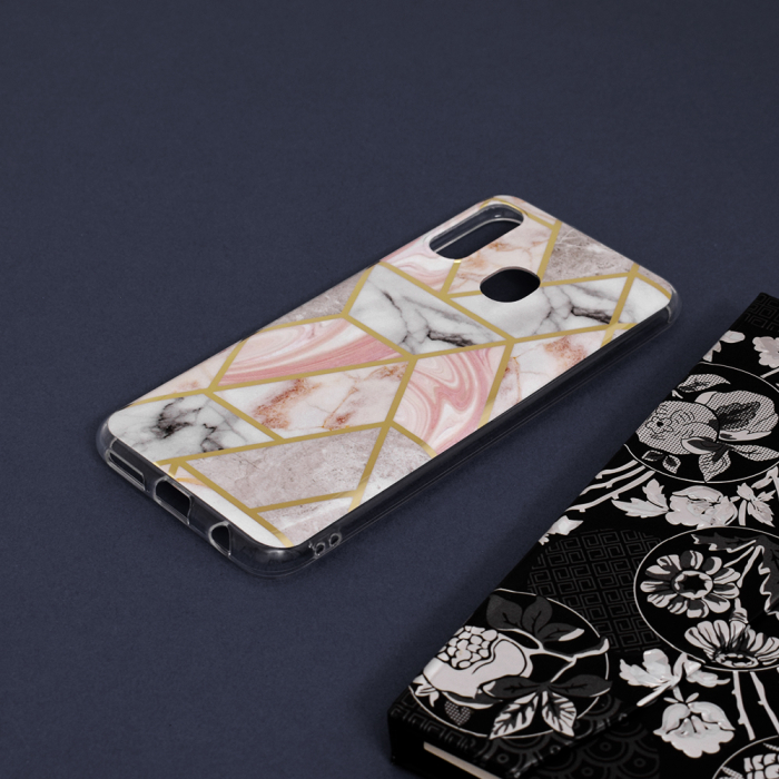 Husa Samsung Galaxy A20e, Techsuit Marble Series, Pink Hex [4]