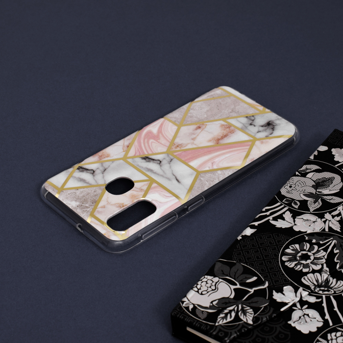 Husa Samsung Galaxy A20e, Techsuit Marble Series, Pink Hex [5]