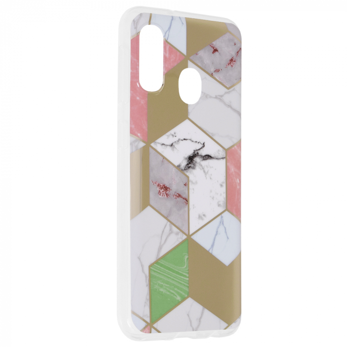 Husa Samsung Galaxy A20e, Techsuit Marble Series, Purple Hex [2]