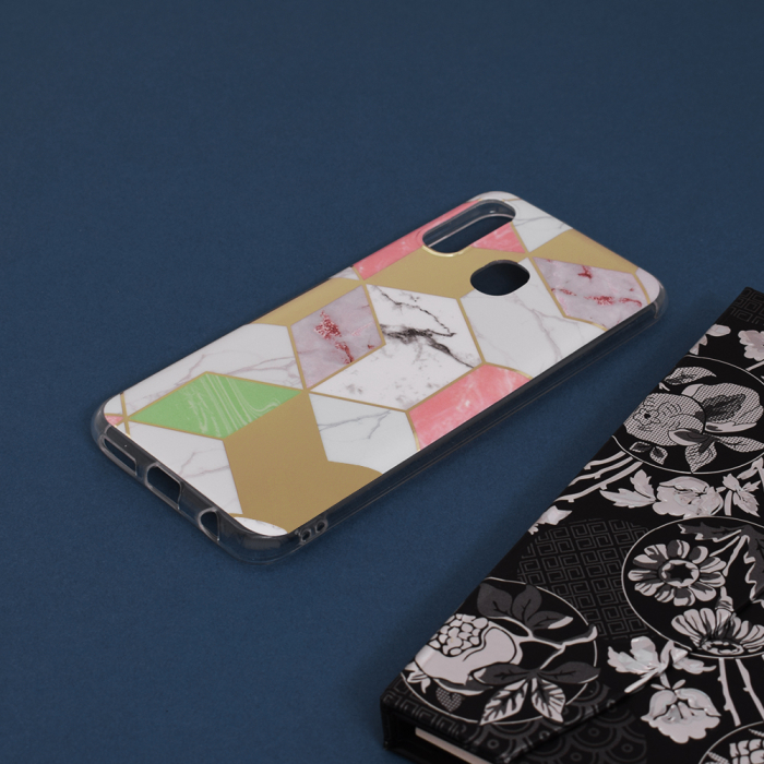 Husa Samsung Galaxy A20e, Techsuit Marble Series, Purple Hex [4]