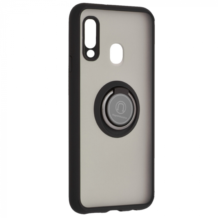 Husa Samsung Galaxy A20s cu inel suport stand magnetic, Negru [3]