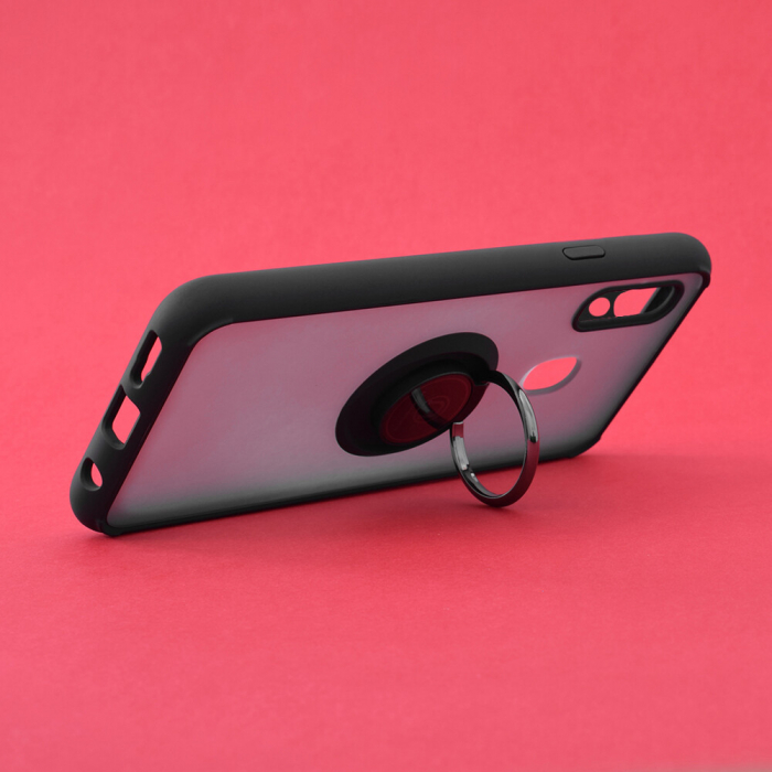 Husa Samsung Galaxy A20s cu inel suport stand magnetic, Negru [2]