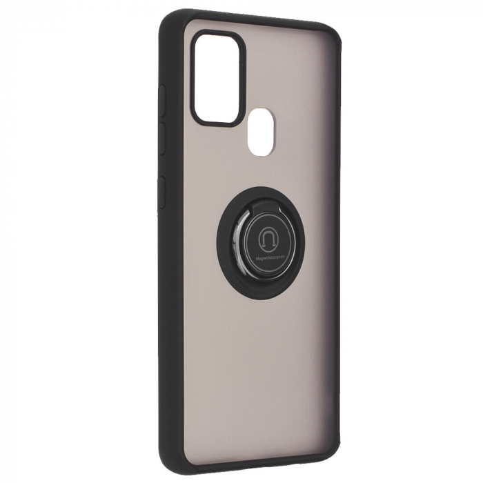 Husa Samsung Galaxy A21s cu inel suport stand magnetic, Negru [3]