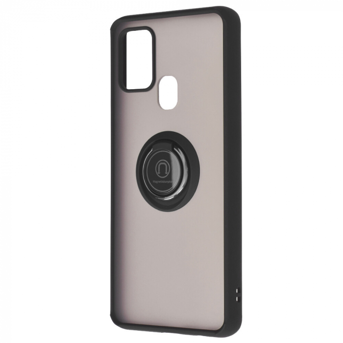 Husa Samsung Galaxy A21s cu inel suport stand magnetic, Negru [5]