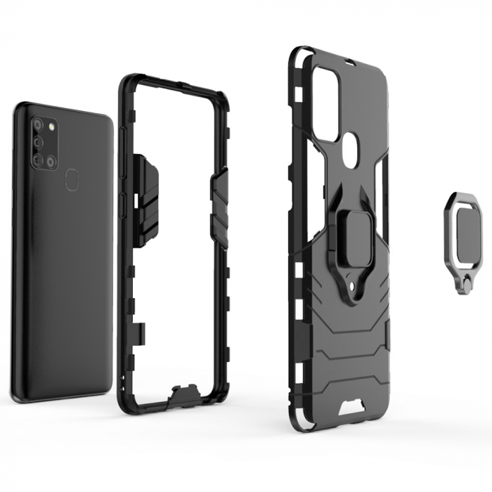 Husa Samsung Galaxy A21s, Techsuit Shield Ring, Negru [6]