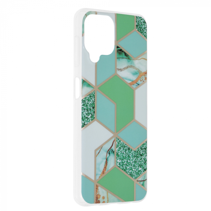 Husa Samsung Galaxy A22 4G, Techsuit Marble Series, Green Hex [2]
