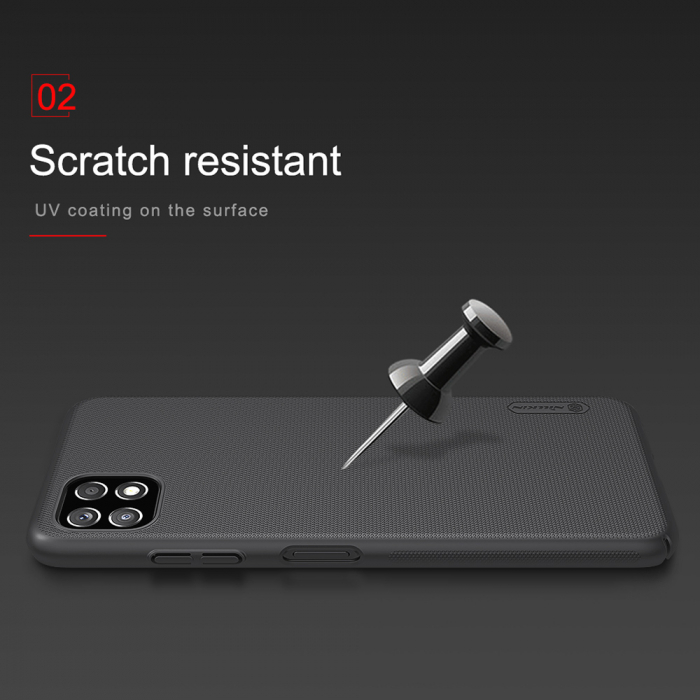 Husa Samsung Galaxy A22 5G, Nillkin Super Frosted Shield, Negru [4]