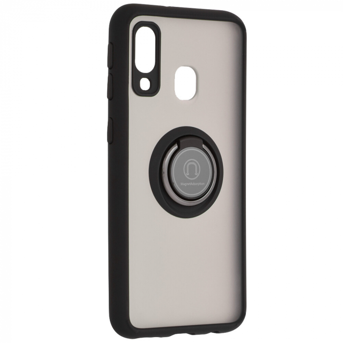 Husa Samsung Galaxy A40 cu inel suport stand magnetic, Negru [3]