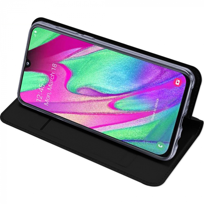 Husa Samsung Galaxy A40, Dux Ducis Skin Pro Flip Book, Negru [3]