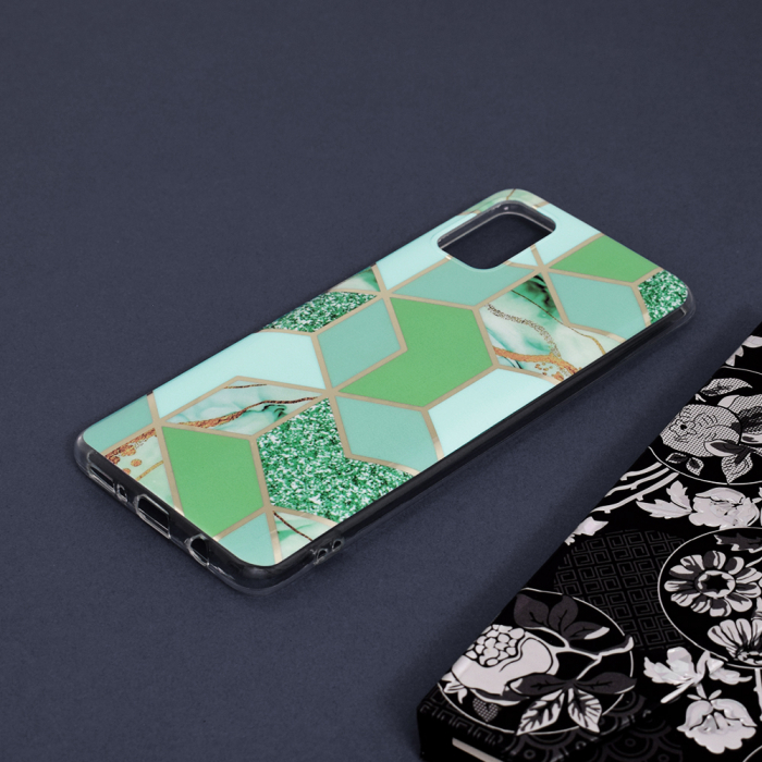 Husa Samsung Galaxy A51, Techsuit Marble Series, Green Hex [4]