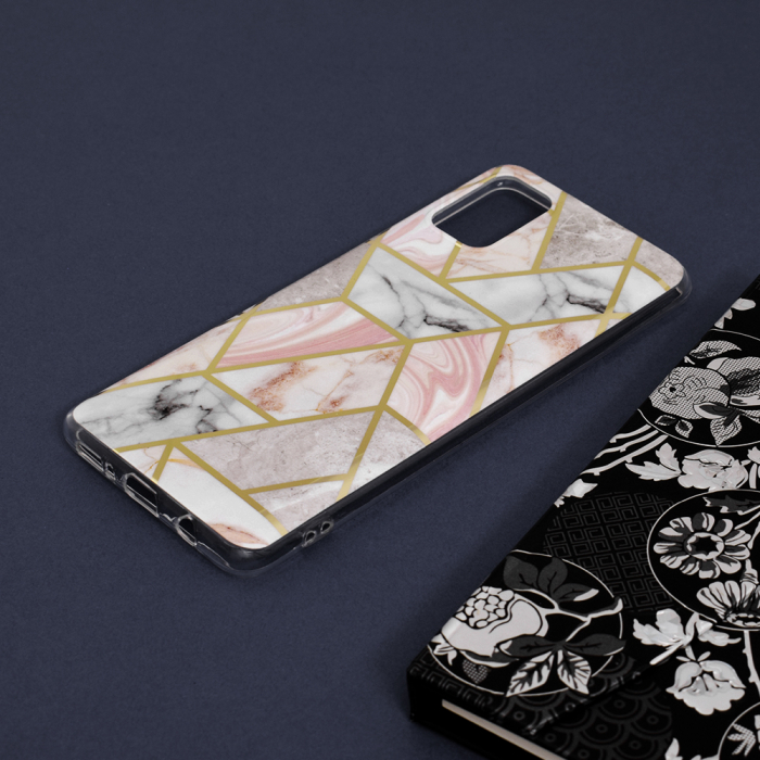 Husa Samsung Galaxy A51, Techsuit Marble Series, Pink Hex [4]